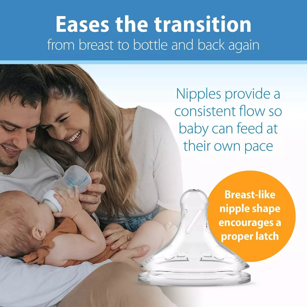 Dr. Brown's Options+ Anti-Colic Baby Bottles – Wide-Neck, 5oz, 3-Pack (0m+) – BPA-Free, Slow Flow Nipple