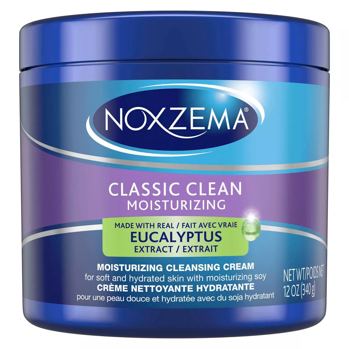 Noxzema Classic Clean Moisturizing Cleansing Cream with Eucalyptus Extract - 12 oz, front view of product packaging