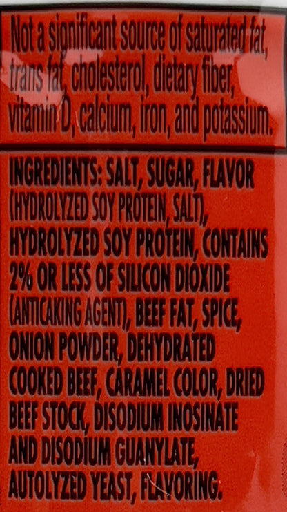 Herb-Ox beef bouillon cubes ingredients label