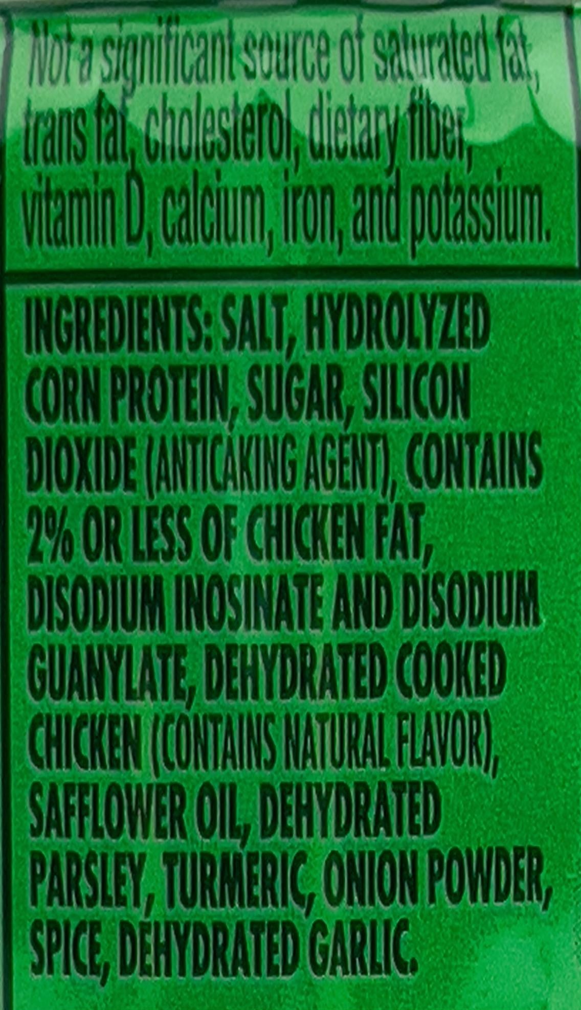 Herb-Ox chicken bouillon cubes ingredients label
