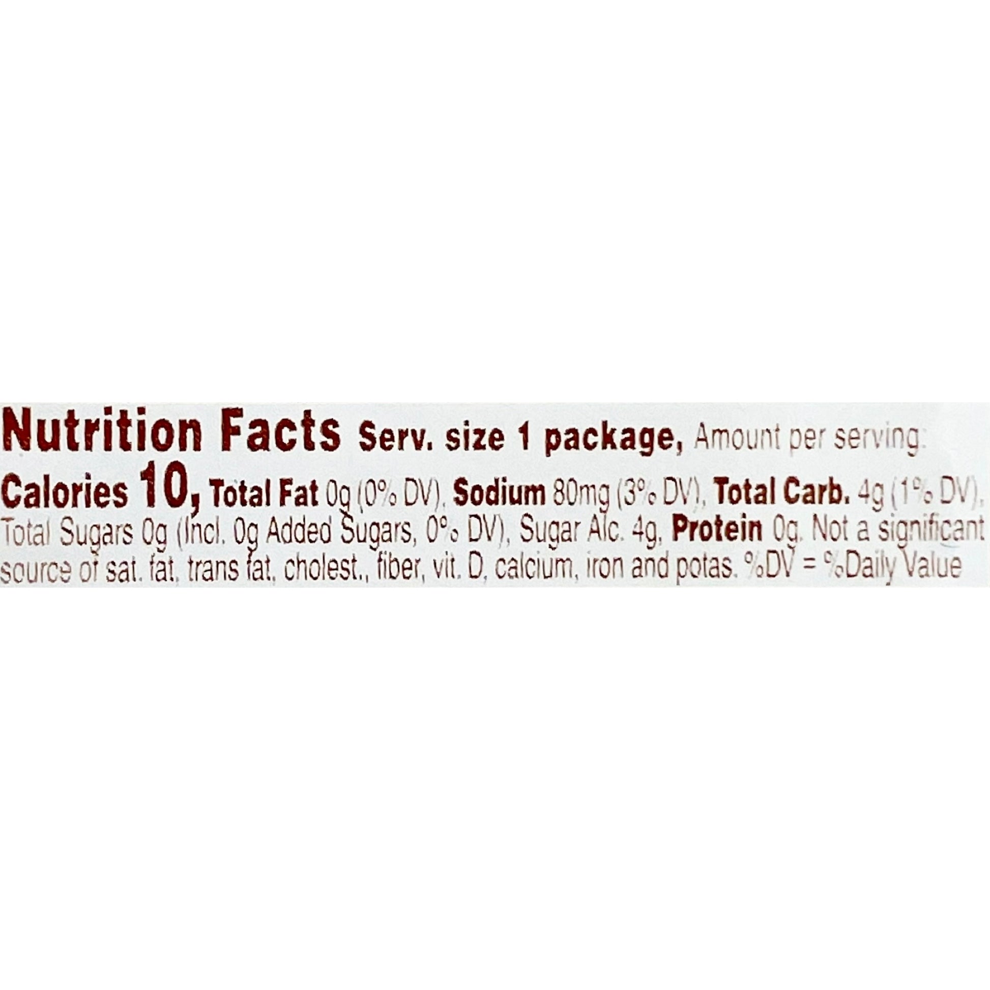 Nutrition facts for Smucker's sugar-free breakfast syrup: 10 calories, 0g fat, 80mg sodium, 4g total carbs, 0g protein per serving.