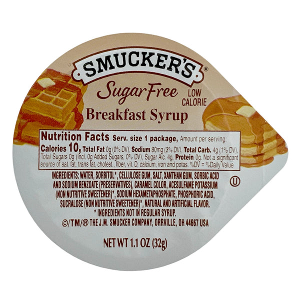 Smucker's Sugar Free Pancake Syrup – 20 Individual 1.1-Oz Cups – Low Carb, Low Calorie Syrup for Pancakes & Breakfast